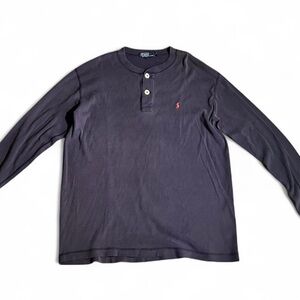 Ralph Lauren Men's Dark Blue Long Sleeve Henley